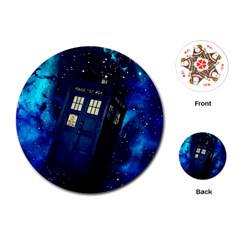 Tardis Doctor Who Space Galaxy Playing Cards Single Design (round) by Cendanart