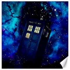 Tardis Doctor Who Space Galaxy Canvas 16  X 16  by Cendanart