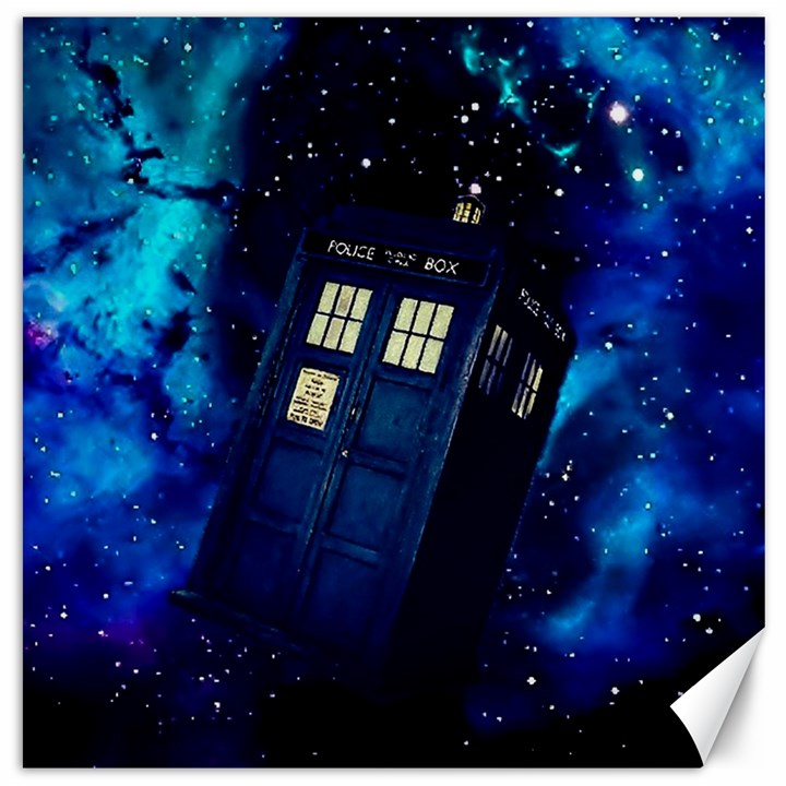 Tardis Doctor Who Space Galaxy Canvas 20  x 20 