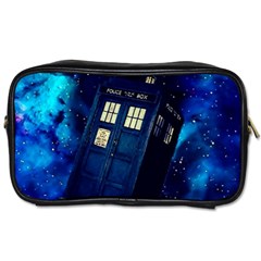 Tardis Doctor Who Space Galaxy Toiletries Bag (two Sides) by Cendanart