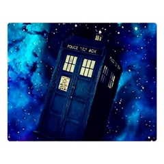 Tardis Doctor Who Space Galaxy Two Sides Premium Plush Fleece Blanket (large) by Cendanart