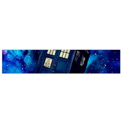 Tardis Doctor Who Space Galaxy Small Premium Plush Fleece Scarf by Cendanart