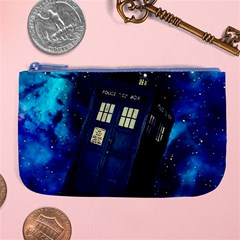 Tardis Doctor Who Space Galaxy Large Coin Purse by Cendanart