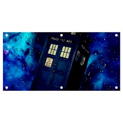 Tardis Doctor Who Space Galaxy Banner And Sign 4  X 2  by Cendanart