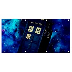 Tardis Doctor Who Space Galaxy Banner And Sign 8  X 4  by Cendanart