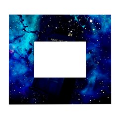 Tardis Doctor Who Space Galaxy White Wall Photo Frame 5  X 7  by Cendanart