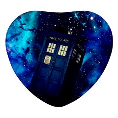 Tardis Doctor Who Space Galaxy Heart Glass Fridge Magnet (4 Pack) by Cendanart