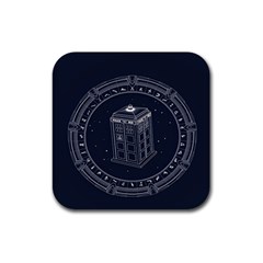 Doctor Who Bbc Tardis Rubber Coaster (square) by Cendanart