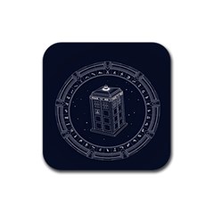 Doctor Who Bbc Tardis Rubber Square Coaster (4 Pack) by Cendanart