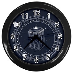 Doctor Who Bbc Tardis Wall Clock (black) by Cendanart