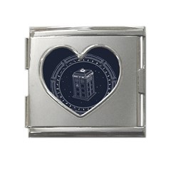 Doctor Who Bbc Tardis Mega Link Heart Italian Charm (18mm) by Cendanart