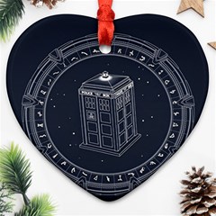 Doctor Who Bbc Tardis Heart Ornament (two Sides) by Cendanart