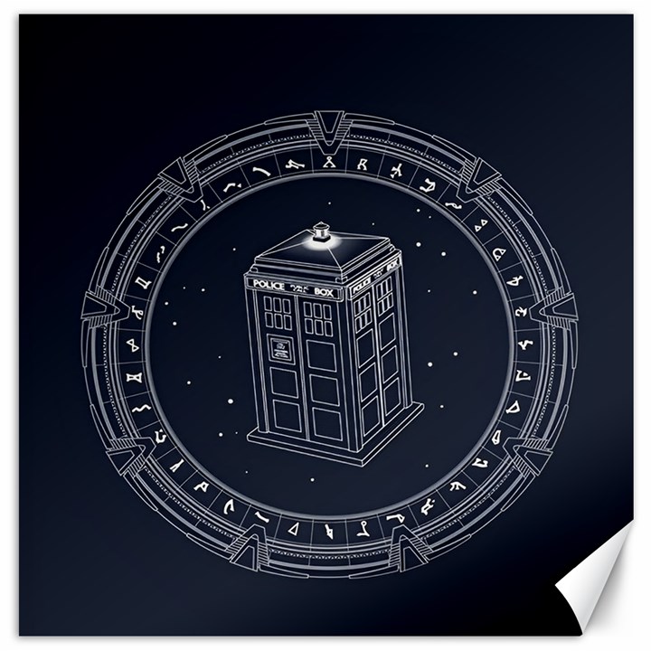 Doctor Who Bbc Tardis Canvas 16  x 16 