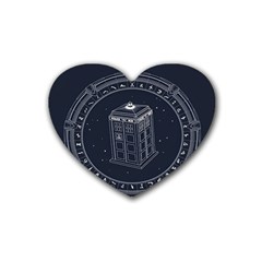 Doctor Who Bbc Tardis Rubber Coaster (heart) by Cendanart