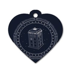 Doctor Who Bbc Tardis Dog Tag Heart (two Sides) by Cendanart