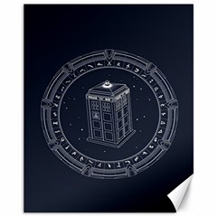 Doctor Who Bbc Tardis Canvas 11  X 14  by Cendanart