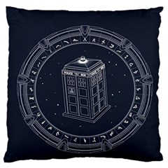 Doctor Who Bbc Tardis Large Cushion Case (one Side) by Cendanart