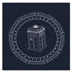 Doctor Who Bbc Tardis Square Satin Scarf (36  X 36 ) by Cendanart