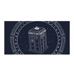 Doctor Who Bbc Tardis Satin Wrap 35  X 70  by Cendanart