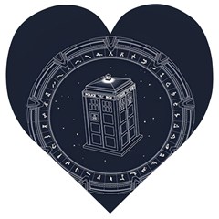 Doctor Who Bbc Tardis Wooden Puzzle Heart by Cendanart