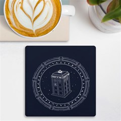 Doctor Who Bbc Tardis Uv Print Square Tile Coaster  by Cendanart