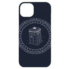 Doctor Who Bbc Tardis Iphone 14 Plus Black Uv Print Case by Cendanart