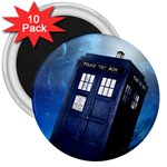 Tardis Doctor Who Space Blue 3  Magnets (10 pack)  Front