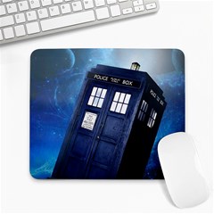 Tardis Doctor Who Space Blue Large Mousepad by Cendanart