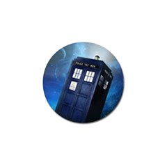 Tardis Doctor Who Space Blue Golf Ball Marker by Cendanart