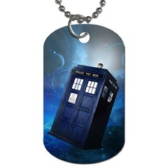 Tardis Doctor Who Space Blue Dog Tag (two Sides) by Cendanart