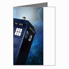 Tardis Doctor Who Space Blue Greeting Card by Cendanart