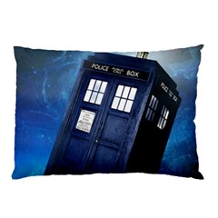 Tardis Doctor Who Space Blue Pillow Case by Cendanart