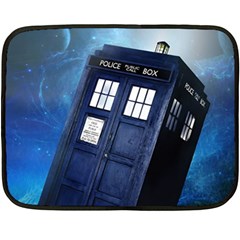 Tardis Doctor Who Space Blue Two Sides Fleece Blanket (mini)