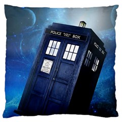 Tardis Doctor Who Space Blue Large Cushion Case (two Sides) by Cendanart