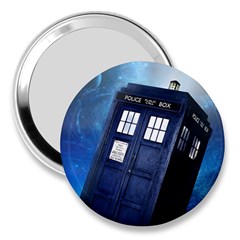 Tardis Doctor Who Space Blue 3  Handbag Mirrors by Cendanart