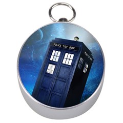 Tardis Doctor Who Space Blue Silver Compasses by Cendanart