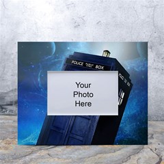 Tardis Doctor Who Space Blue White Tabletop Photo Frame 4 x6  by Cendanart