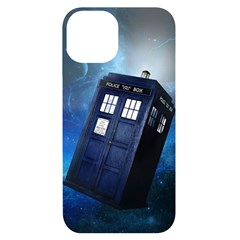 Tardis Doctor Who Space Blue Iphone 14 Black Uv Print Case by Cendanart