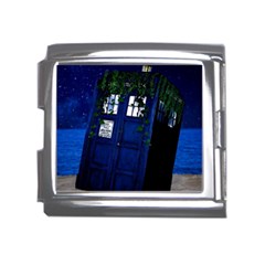 Stuck Tardis Beach Doctor Who Police Box Sci-fi Mega Link Italian Charm (18mm) by Cendanart