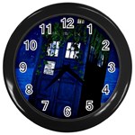 Stuck Tardis Beach Doctor Who Police Box Sci-fi Wall Clock (Black) Front