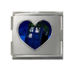 Stuck Tardis Beach Doctor Who Police Box Sci-fi Mega Link Heart Italian Charm (18mm) by Cendanart