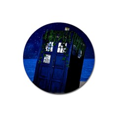 Stuck Tardis Beach Doctor Who Police Box Sci-fi Magnet 3  (round) by Cendanart