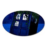 Stuck Tardis Beach Doctor Who Police Box Sci-fi Oval Magnet Front