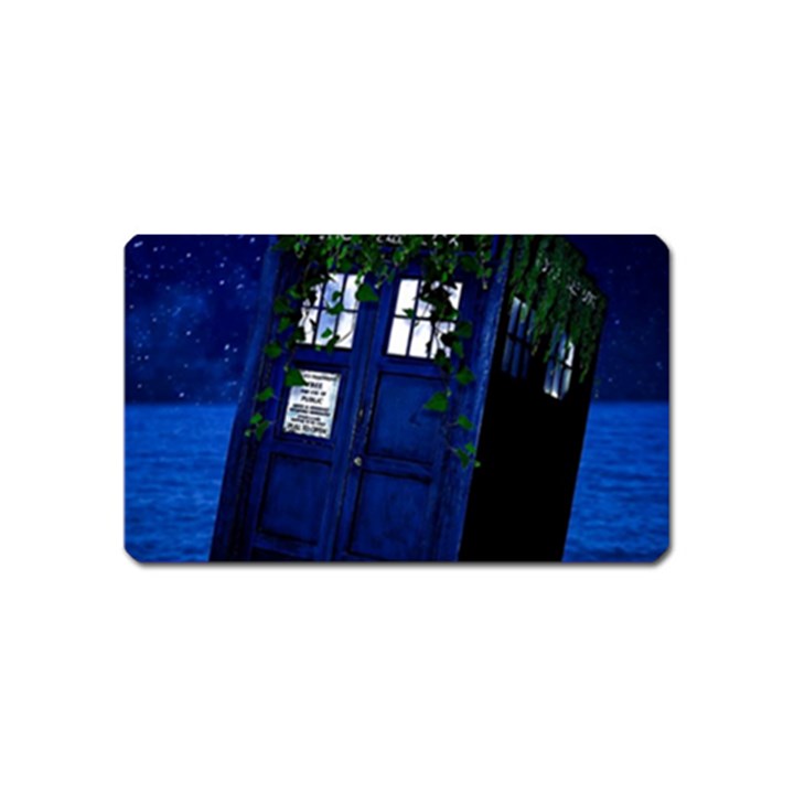 Stuck Tardis Beach Doctor Who Police Box Sci-fi Magnet (Name Card)