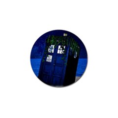 Stuck Tardis Beach Doctor Who Police Box Sci-fi Golf Ball Marker (4 Pack) by Cendanart