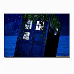 Stuck Tardis Beach Doctor Who Police Box Sci-fi Postcards 5  X 7  (pkg Of 10) by Cendanart