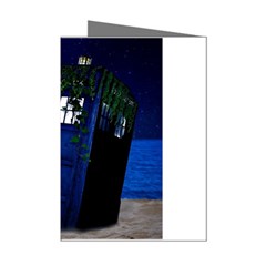 Stuck Tardis Beach Doctor Who Police Box Sci-fi Mini Greeting Cards (pkg Of 8) by Cendanart