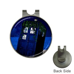 Stuck Tardis Beach Doctor Who Police Box Sci-fi Hat Clips With Golf Markers by Cendanart