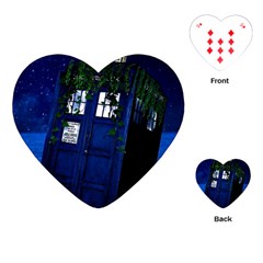 Stuck Tardis Beach Doctor Who Police Box Sci-fi Playing Cards Single Design (heart) by Cendanart