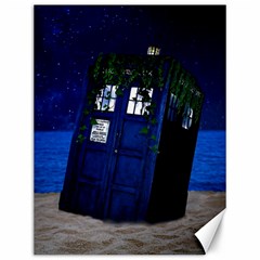 Stuck Tardis Beach Doctor Who Police Box Sci-fi Canvas 12  X 16  by Cendanart